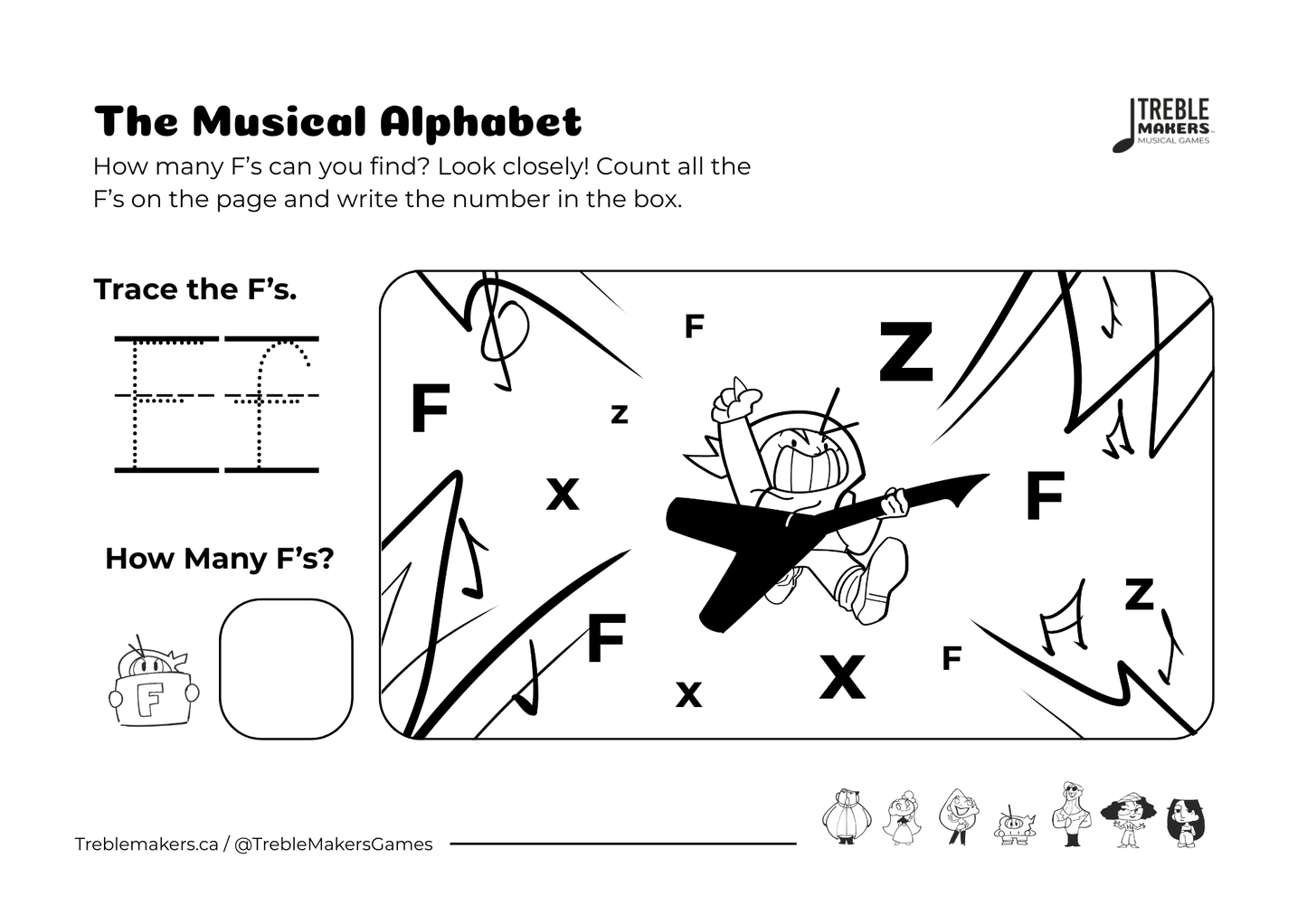 Colour and Count the Musical Alphabet (A to G) - Activity Pack