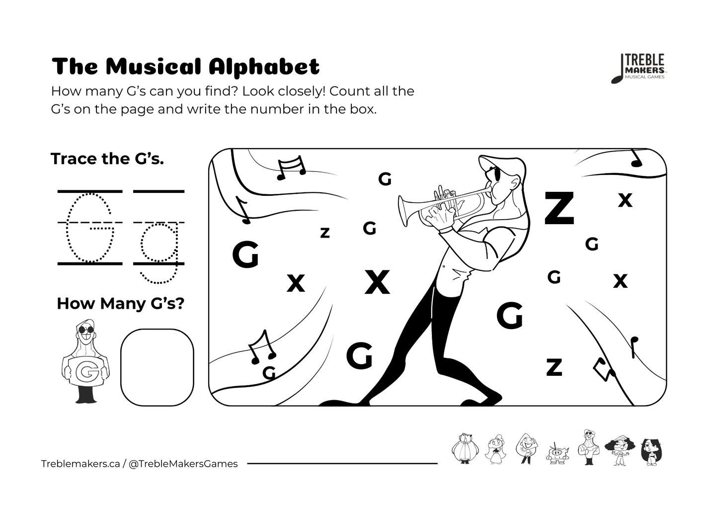 Colour and Count the Musical Alphabet (A to G) - Activity Pack