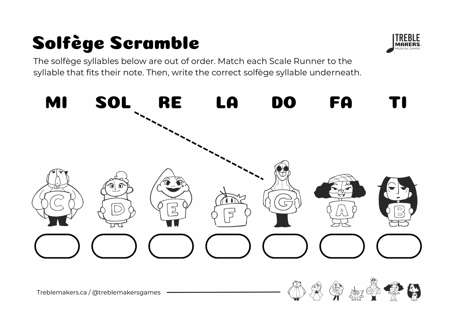 Solfège Scramble – Note & Syllable Matching Activity Sheets - Set 2