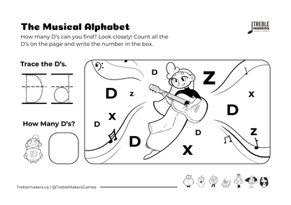 Colour and Count the Musical Alphabet (A to G) - Activity Pack