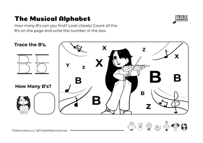 Colour and Count the Musical Alphabet (A to G) - Activity Pack