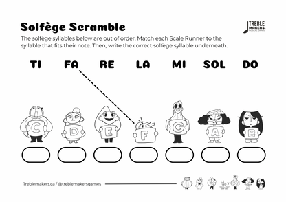 Solfège Scramble – Note & Syllable Matching Activity Sheets - Set 2